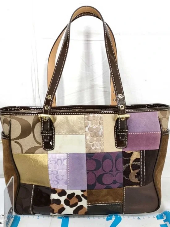 Coach Limited Edition Patchwork Leather Tote Bag Style No. 9499 - Multi-Color - Picture 4 of 10